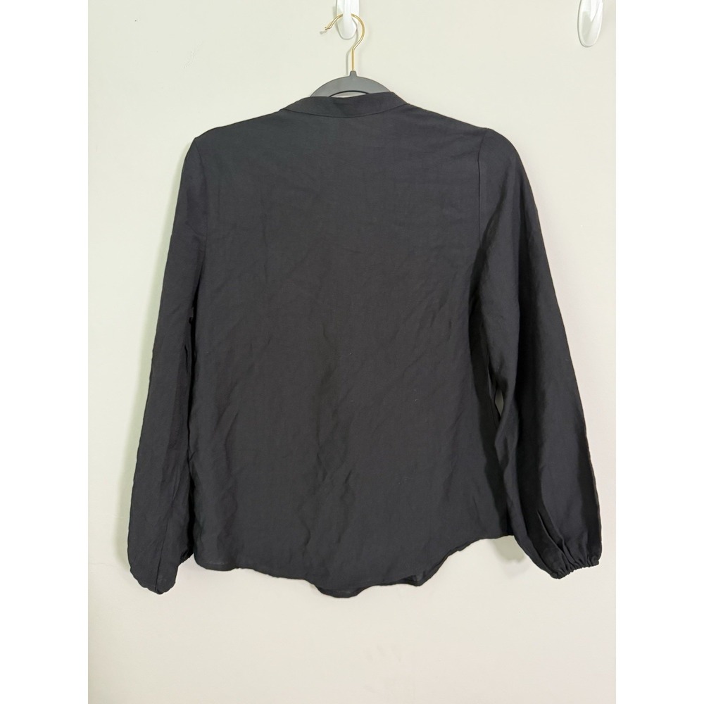 Halara V Neck Long Sleeve Work Shirt Sz S‎ Black Popover Career Classy Office - Picture 6 of 6